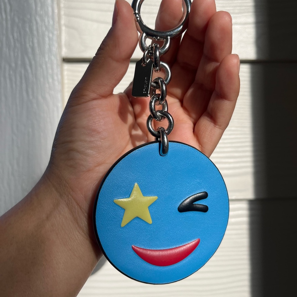 Sold sold sold !!! Coach Blue Emoji Keychain with Star and Wink